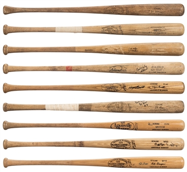 Lot of (9) 1969 New York Mets Game Used Bat Collection- 6 Signed (PSA/DNA PreCert & Beckett PreCert)) 